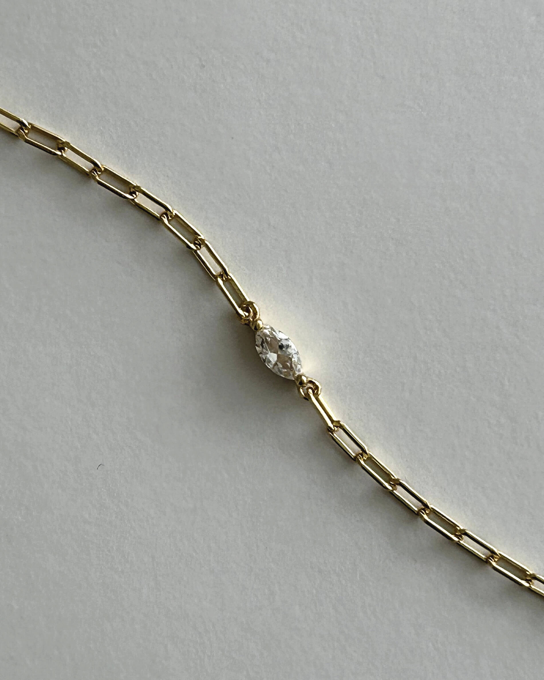 Marquise White Topaz Paperclip Bracelet