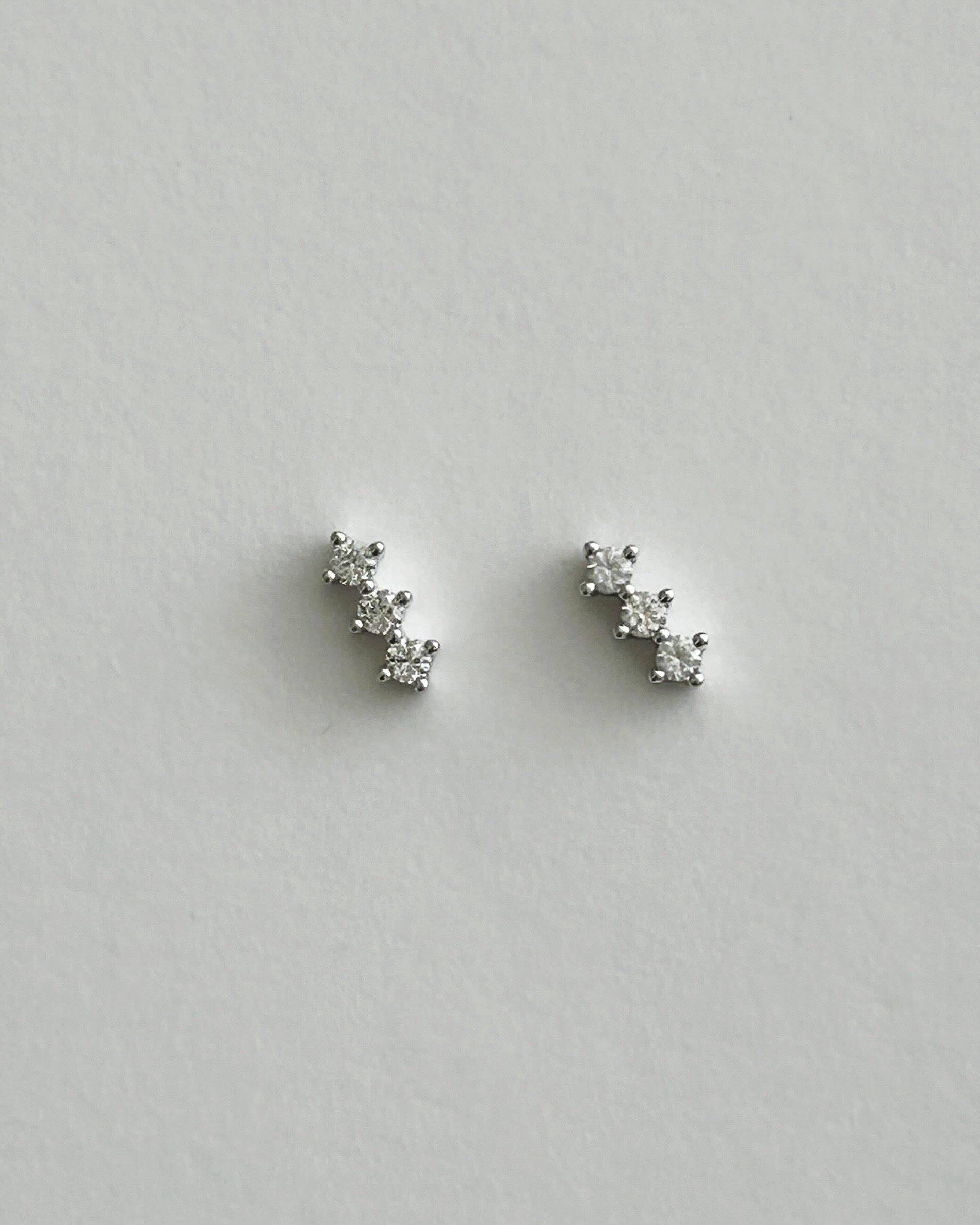 White Topaz Cluster Stud Earring