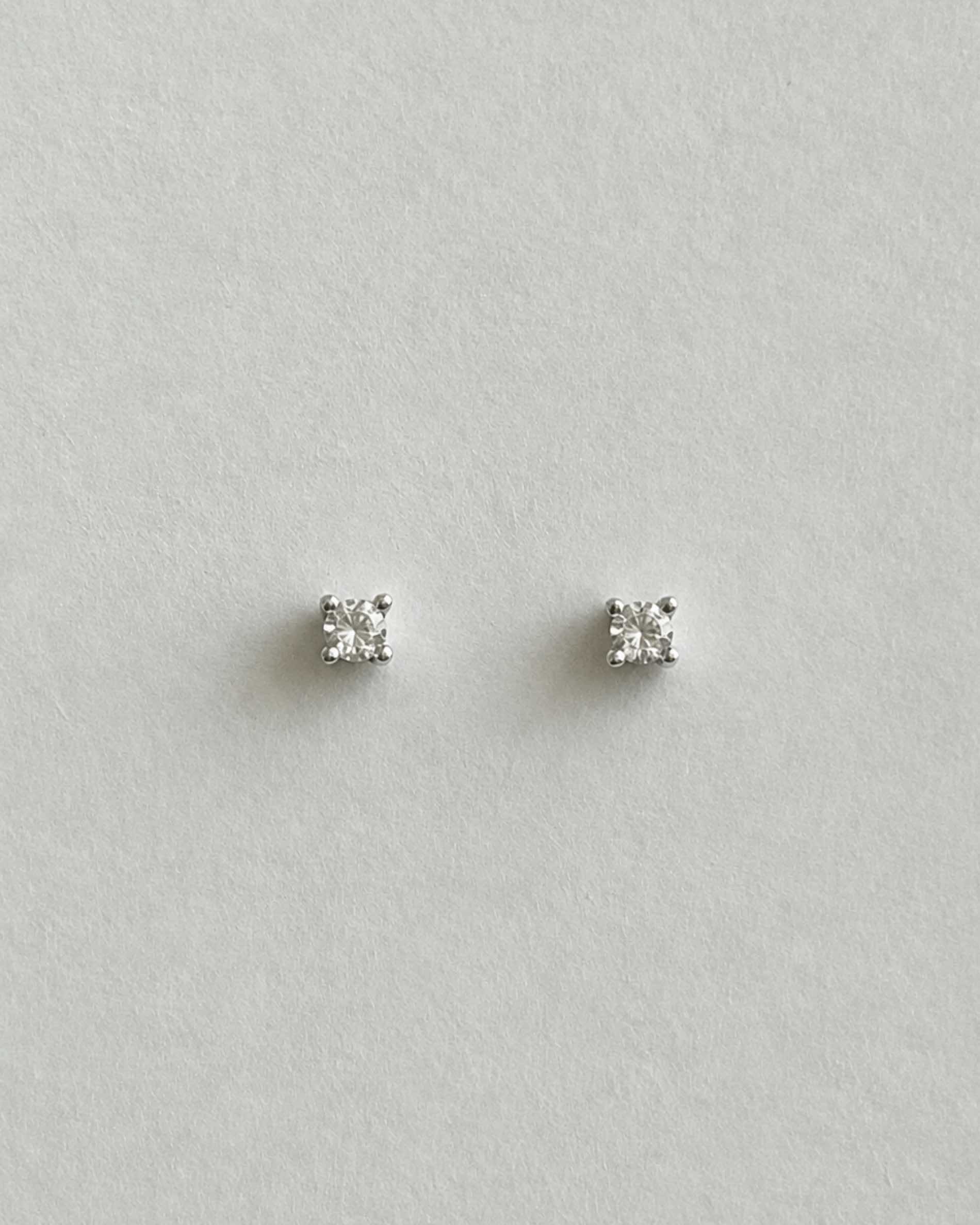 White Topaz Stud Earring